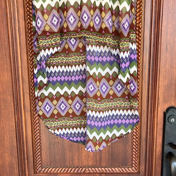 Earthy Aztec Tribal High Low Skirt - Picture 3 of 6